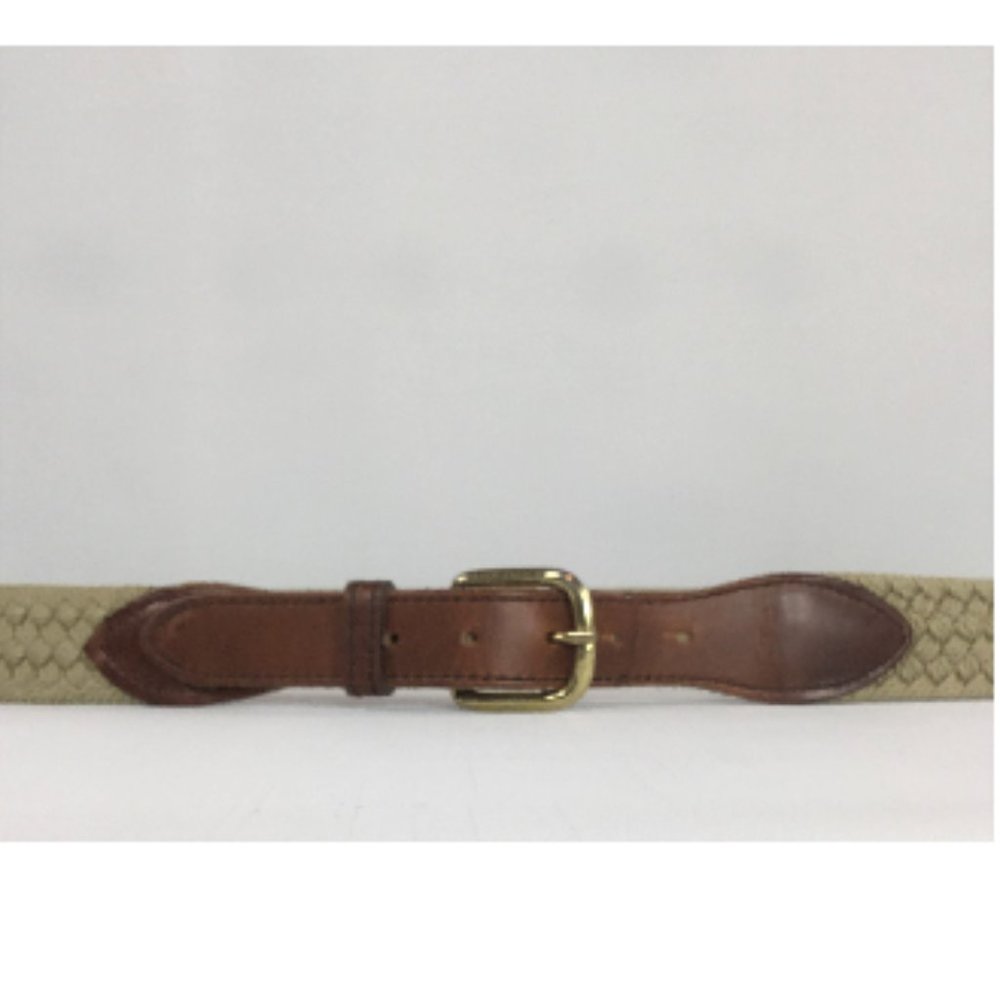 Olive and Leather Braided Belt